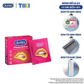 Bao cao su Durex Pleasuremax Hộp 3 Bao