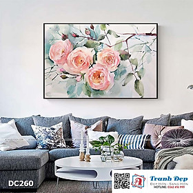 Tranh đơn canvas treo tường Decor Hoa hồng nở rộ - DC260