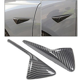 Set of 2 Side Cover Fit for Tesla Ornaments ABS Auto glossy carbon fiber