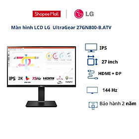 Mua Màn hình LCD LG 27 inch UltraGear 27GN800-B.ATV (WFHD| IPS| 144Hz| HDMI+DP)- BH chính hãng 24 tháng/ Hàng chính hãng