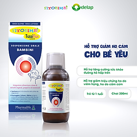 Siro Ho Cho Bé TUSSIFLUX JUNIOR FITOBIMBI Giúp Làm Dịu Họng, Bảo Vệ Đường Hô Hấp, Tăng Cường Sức Đề Kháng Chai 200ml