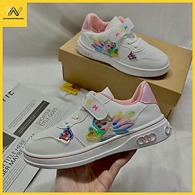 Giày Thể Thao Em Bé Gái Elsa Công Chúa Màu Trắng Hồng Tím Đẹp Duy Nhật Store Uzzang Đẹp Êm Sneaker Bata Size Lớn Dán Dây