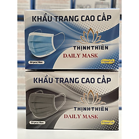 Combo 2 Hộp Khẩu Trang Y Tế 4 Lớp Thịnh Thiên (Xanh-Xám)