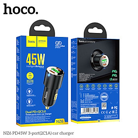 Mua Bộ Sạc Xe Hơi Hoco NZ6 PD45W+ Q.C 3.0 Cao Cấp Hỗ Trợ 2 Cổng Type C  1 USB-A - Hàng Chính Hãng