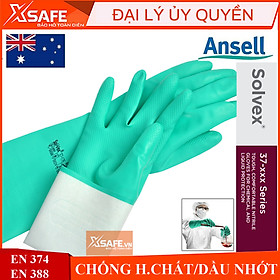 Găng tay chống hóa chất Ansell 37-176 cấu tạo nitrile - chống hóa chất - axit - dầu nhớt - thấm hút mồ hôi tốt