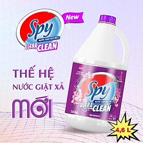 Nước giặt xả SPY Ultra Clean Tím 4,6 kg 2 trong 1 hương hoa Pháp trắng sạch thơm lâu tiết kiệm