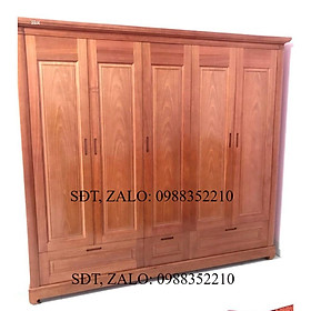 Tủ quần áo xoan đào 5 cánh