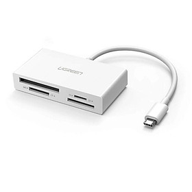 Mua Ugreen UG40444CM102TK 15CM màu Trắng Đầu đọc thẻ USB TYPE C sang 4 cổng TF + SD + CF + MS 3.0 - HÀNG CHÍNH HÃNG