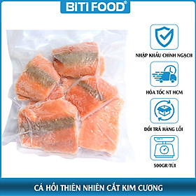 Cá Hồi Thiên Nhiên Cắt Kim Cương Gói 500gr Hàng Nhập Khẩu Chính Ngạch