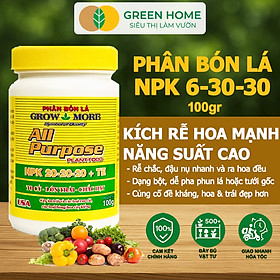 Mua Phân Bón Lá Grow More NPK 6-30-30  GreenHome  Chai 100GR  Kích Ra Hoa  Tăng Đậu Quả