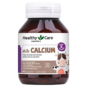 Viên uống Milk Calcium Healthy Care Bổ Sung Canxi Cho Trẻ Trên 4 Tháng Tuổi, 60 viên -  Hỗ Trợ Phát Triển Xương và Răng Giúp Cao Lớn và Khỏe Mạnh 