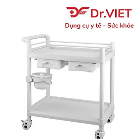 Mua XE ĐẨY DỤNG CỤ TIÊM NHỰA ABS  LOẠI 2 TẦNG CỠ VỪA   1 HỘC KÉO  BÔ SIZE M