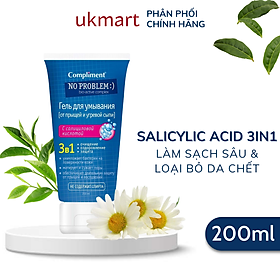Gel rửa mặt cho da mụn compliment no problem 200ml