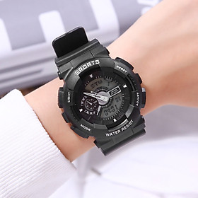 Đồng hồ thể thao nam nữ B002 kim và điện tử Sport watch dây cao su