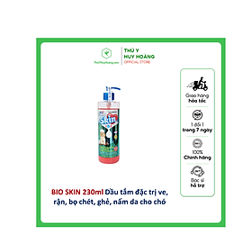 BIO SKIN 230ml Dầu tắm đặc trị ve, rận, bọ chét, ghẻ, nấm da DÀNH CHO CÚN