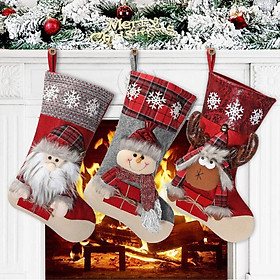Vớ Giáng sinh để treo, bộ 3 túi Giáng sinh cho kẹo sô cô la sô cô la sáng tạo búp bê Giáng sinh Giáng sinh cho trang trí Giáng sinh để trang trí