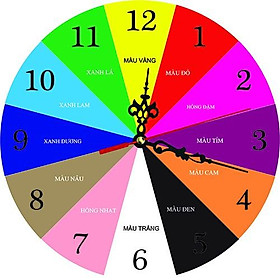 Mua đồng hồ treo tường sắc màu cho trẻ học xem giờ học nhận biết màu sắc