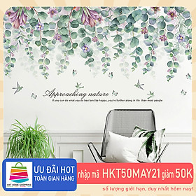 Sticker Giấy Dán Tường Decal Dán tường Mẫu Hoa Lá Cực Xinh ZH013