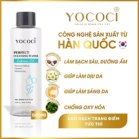 Nước tẩy trang Yococi giúp làm sạch các lớp trang điểm, bã nhờn, cấp ẩm Perfect Cleansing Water 500ml