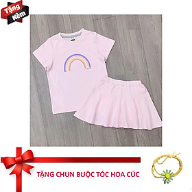 TẶNG QUÀ CHUN BUỘC TÓC HOA CÚC CHO BE - SET CẦU VÒNG ÁO KÈM CHÂN VÁY CÓ LỚP QUẦN CHO BÉ GÁI KÍN ĐÁO