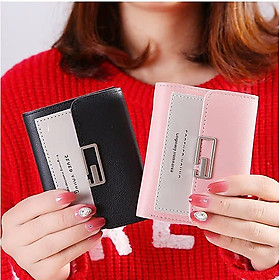 Bóp ví nữ mini gấp gọn cầm tay nút bấm chữ nhật cách điệu thời trang - Hàng cao cấp