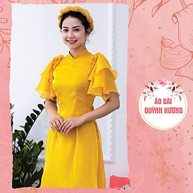 Áo dài voan tơ nhũ cánh tiên size lớn 2XL, 3XL