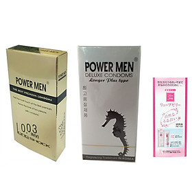 Combo 2 Hộp Bao Cao Su Gai Kéo Dài Power Men Cá Ngựa Xám Longer Plus Type