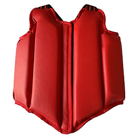 Áo giáp bảo về ngực dùng cho tập luyện võ thuật làm bằng da PU có đệm mút bảo vệ chống sốc-Màu đỏ-Size