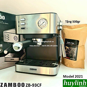 Máy pha cafe gia đình Zamboo ZB-93CF - 850W - áp suất 15 bar - Tặng 500gr cà phê - Hàng chính hãng