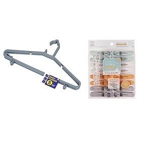 Mua Combo 01 Set 05 chiếc móc nhựa treo quần áo Kokubo +01 Bộ 16 chiếc kẹp phơi quần áo Cocosora Kokubo