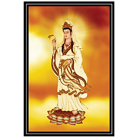 Mua Tranh treo tường cán gỗ cao cấp trang trí nhà cửa  phòng thờ mẫu mẹ Quan âm hào quang phát sáng  Tranh Phật Giáo Quan Thế Âm Bồ Tát 2315