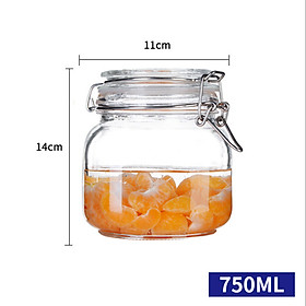 Mua Hũ Thủy Tinh Gia Vị - Hũ Nắp Gài Gọng Thép Dáng Vuông 500ml 750ml 1000ml