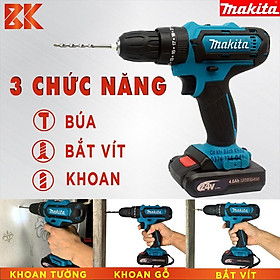 Mua MÁY KHOAN PIN MAKITA 24V PIN CHUẨN 5 CELL - CÓ BÚA KHOAN TƯỜNG-TẶNG KÈM BỘ PHỤ KIỆN 24 MÓN