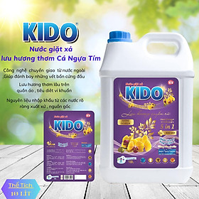 Nước Giặt Xả KIDO Lưu Hương Cá Ngựa Tím 10 Lít Lưu Hương Thơm Lâu Trên Quần Áo