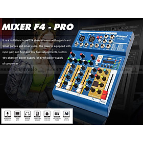 Mixer F4 Pro - Tích hợp vang số 16 chế độ vang- Chuyển đổi thành soundcard livestream karaoke