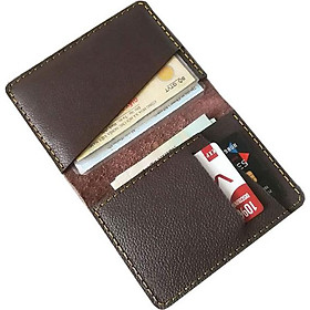 Ví da mini đựng giấy tờ, thẻ ATM, đựng vừa giấy tờ xe cũ (Nâu đậm)