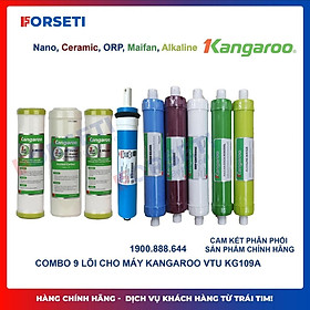 Trọn bộ 9 lõi lọc nước Kangaroo Hàng chính hãng dùng cho máy lọc nước Kangaroo KG09A3