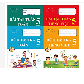 Sách - Combo Bài Tâp Tuần và Đề Kiểm Tra Toán - Tiếng Việt 5 - Học Kì 1 (4 cuốn)