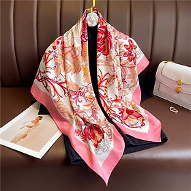 Khăn turban lụa vuông choàng cổ thanh lịch size 90x90cm - Maben