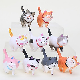Mua Mô hình mèo để bàn làm việc  set 9 mèo decor để bàn cute dễ thương