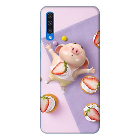 Ốp lưng dành cho điện thoại Samsung Galaxy A50 hình Heo Con Ăn Dâu - Hàng chính hãng