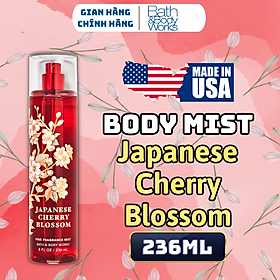 Body Mist Bath And Body Works Nam Nữ Chính Hãng Japanese Cherry Blossom, Xịt Thơm Body Toàn Thân Hương Nước Hoa 236ml