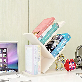 Mua Kệ sách mini hình xương cá 3 tầng bằng gỗ MDF  dùng để đựng sách vở hoặc tài liệu  để trên bàn học hoặc bàn làm việc  hàng lắp ráp thông minh  đa năng - TRẮNG