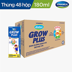 Hình ảnh Thùng 48 Hộp Sữa Bột Pha Sẵn Vinamilk Dielac Grow Plus - Xanh 180ml