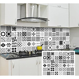 Decal dán bếp Decan dán tường chống nước dán kính, nhà tắm - Decal gạch bông loại 1