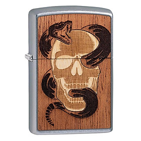 Bật lửa zippo 49042 – zippo woodchuck usa skull & snake street chrome