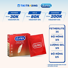 Bao cao su Durex Fetherlite Hộp 3 Bao