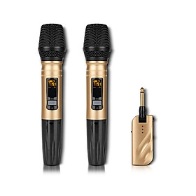 Micro Không Dây LED Với Đầu Thu USB Ghi Âm Âm Thanh KTV