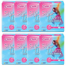 Combo 8 Gói Băng Vệ Sinh Diana Cool Fresh Siêu Mỏng (8 Miếng / Gói)