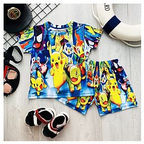 Đồ bộ bé trai hình Minion, poke từ 9-39kg, vải thun lạnh in 3d sắc nét